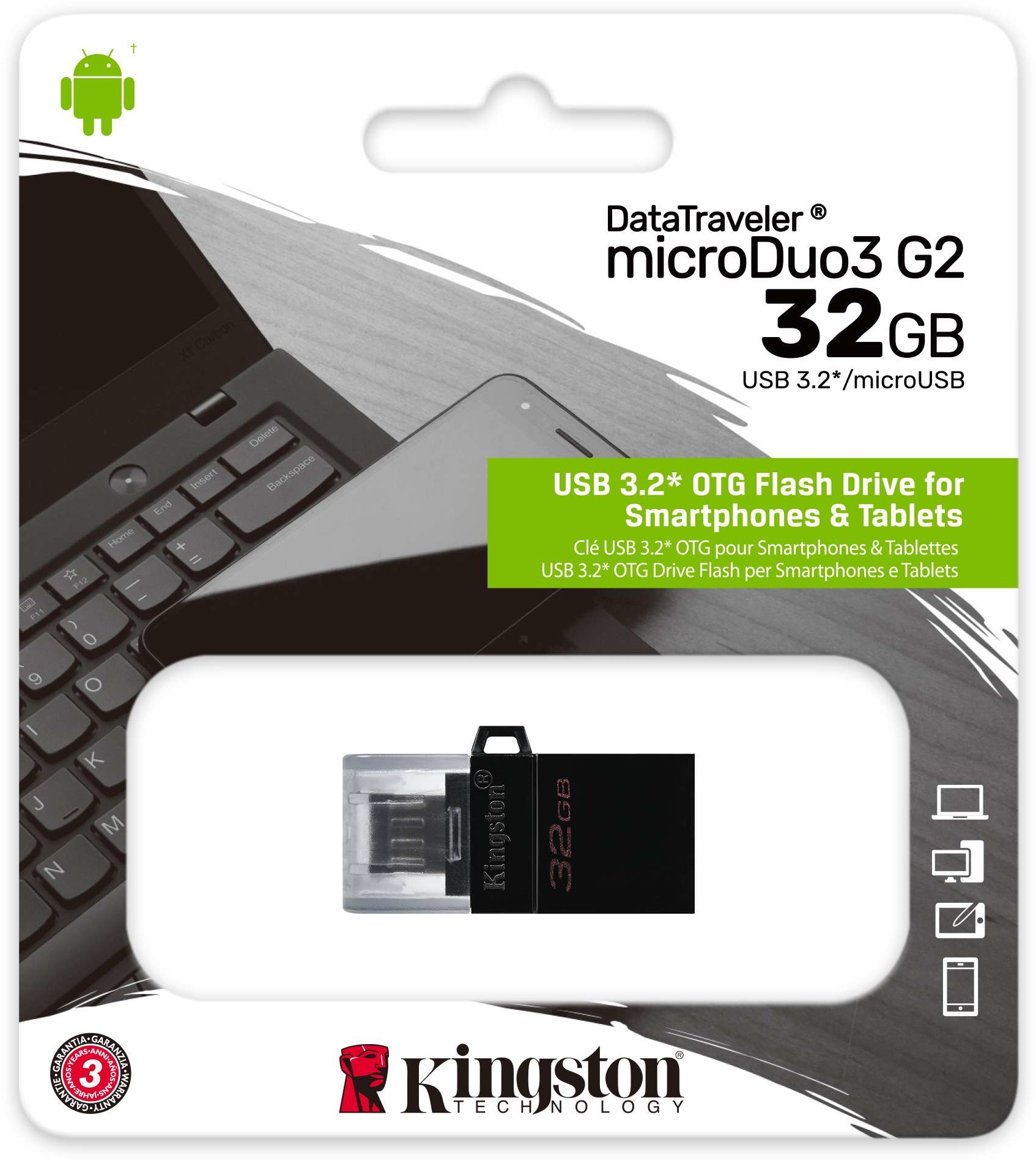 Флеш пам'ять USB 32 Gb Kingston DT MicroDuo 3 Gen2 + microUSB - зображення 1
