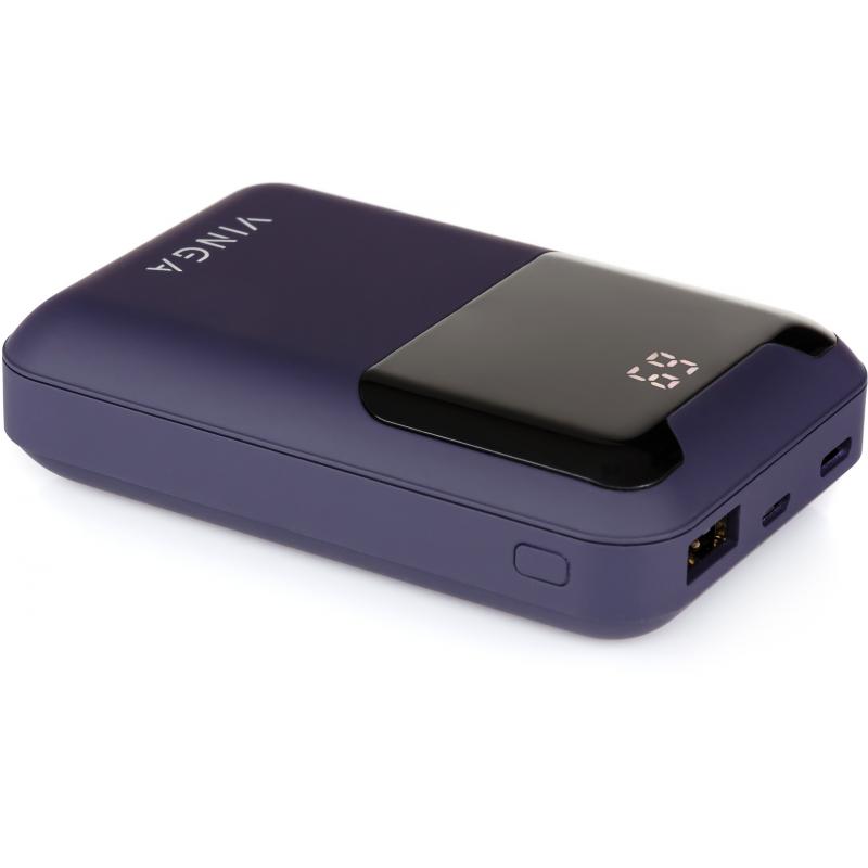 Батарея POWER BANK Vinga 10000 mAh Display soft touch purple - зображення 4