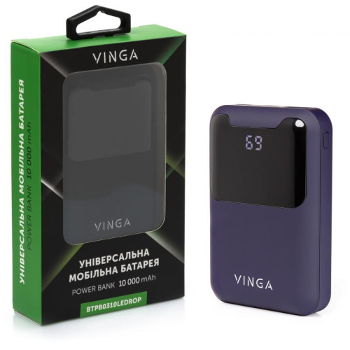 Батарея POWER BANK Vinga 10000 mAh Display soft touch purple - зображення 6