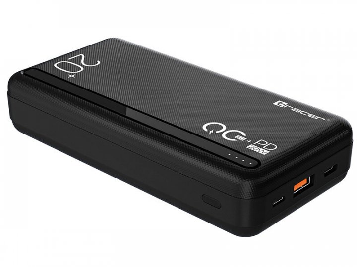 Батарея POWER BANK Tracer 20000mAh QC3.0-PD20W Black - зображення 2