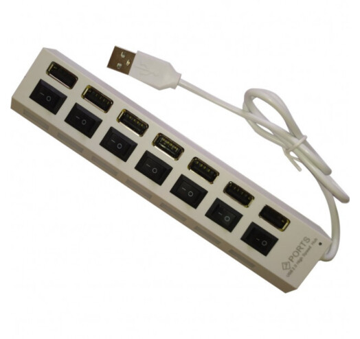 Концентратор USB 2.0 Atcom TD1082 7 портів USB2.0 з інд. вимикачами - зображення 1
