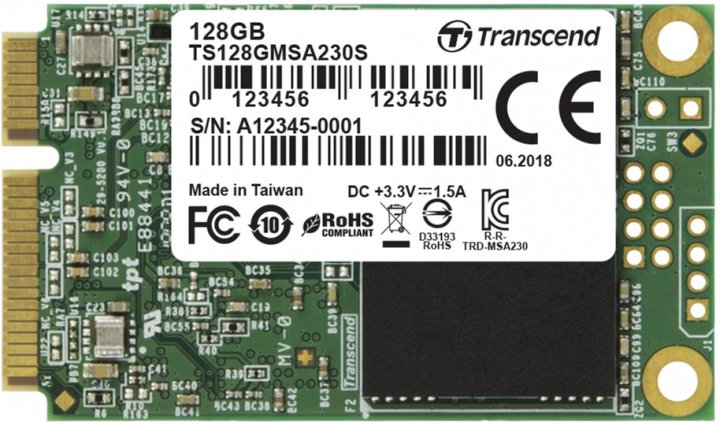 Накопичувач SSD mSATA 128GB Transcend 230S (TS128GMSA230S) - зображення 1