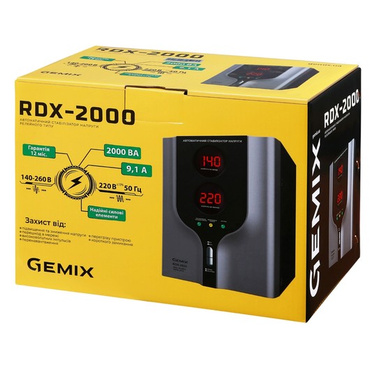 Стабілізатор напруги Gemix RDX-2000 - зображення 4