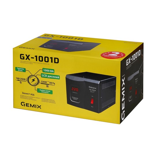 Стабілізатор напруги Gemix GX-1001D - зображення 3