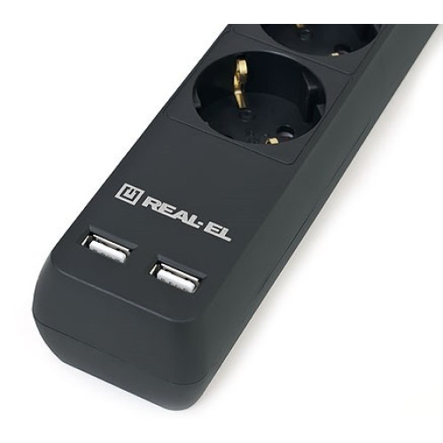 Мережевий фільтр REAL-EL RS-6 PROTECT USB (EL122300016) - зображення 2