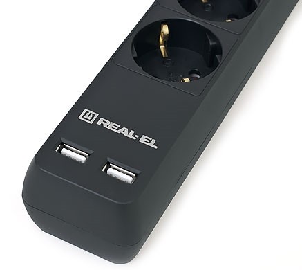 Мережевий фільтр REAL-EL RS-6 PROTECT USB (EL122300016) - зображення 2