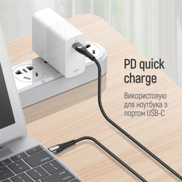 Кабель USB Type C to Type C 2.0м. Colorway PD Fast Charging, 3A, 65W - зображення 9