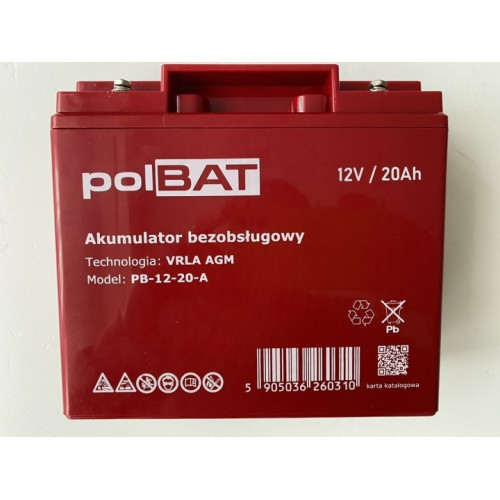 Акумуляторна батарея polBAT AGM 12V 20Ah (PB-12-20-A) - зображення 1