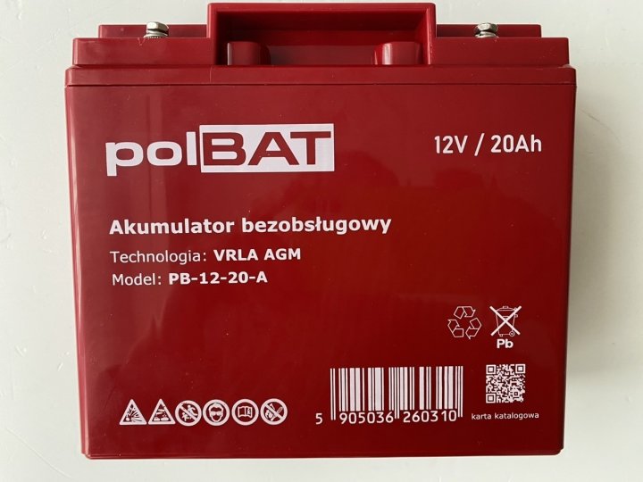 Акумуляторна батарея polBAT AGM 12V 20Ah (PB-12-20-A) - зображення 1