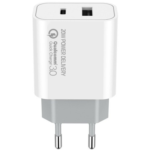 Зарядний пристрій ColorWay Type-C PD + USB QC3.0 20W (CW-CHS025QPD-WT) - зображення 1