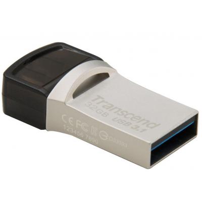 Флеш пам'ять USB 32 Gb Transcend JetFlash 890S USB 3.1 \/ Type-C - зображення 1