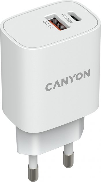Зарядний пристрій Canyon H-20-04 PD 20W\/QC3.0 18W (CNE-CHA20W04) - зображення 1