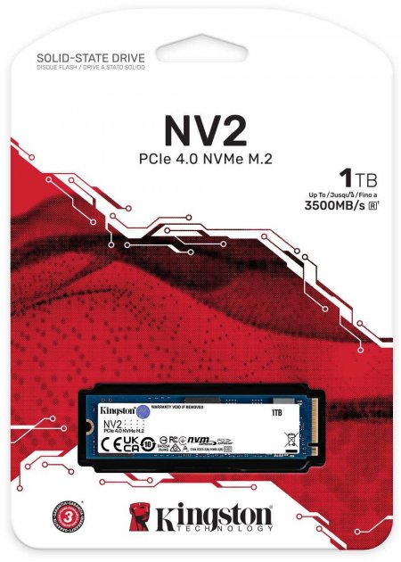 Накопичувач SSD NVMe M.2 1000GB Kingston NV2 (SNV2S\/1000G) - зображення 1