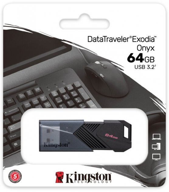 Флеш пам'ять USB 64 Gb Kingston DataTraveler Exodia Onyx USB3.2 - зображення 8