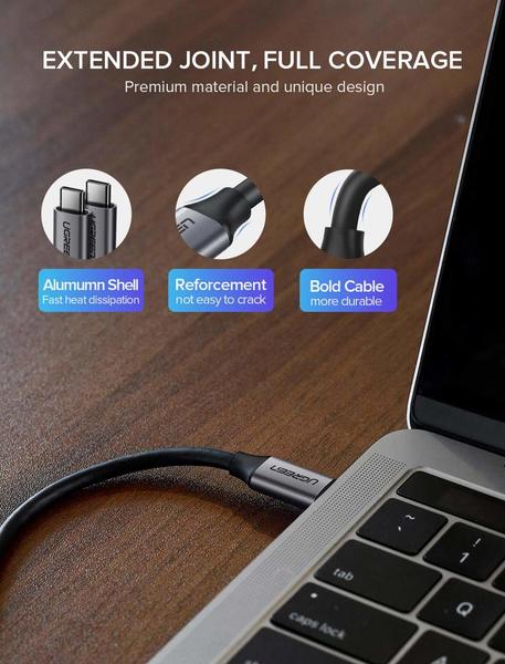 Кабель USB Type C to Type C Ugreen US161, 1.5м., 3A, 60W - зображення 6