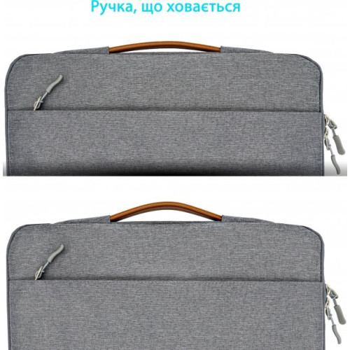 Чохол-сумка для ноутбука 15.6 Grand-X SLX-15G Grey - зображення 6