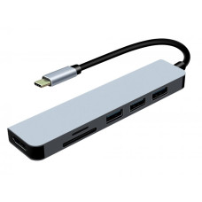 Концентратор ProLogix Type-C to HDMI + 1xUSB3.0 + 2xUSB2.0 + TF+SD (PR-WUC-104B)