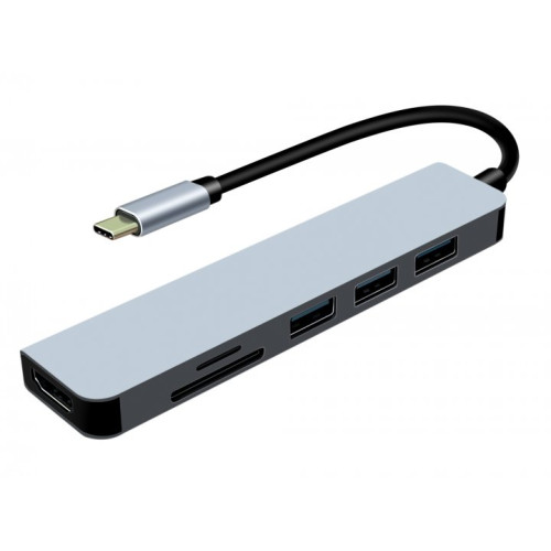 Концентратор ProLogix Type-C to HDMI + 1xUSB3.0 + 2xUSB2.0 + TF+SD (PR-WUC-104B) - зображення 1