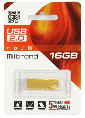 Флеш пам'ять USB 16Gb Mibrand Taipan Gold USB2.0, метал - зображення 2