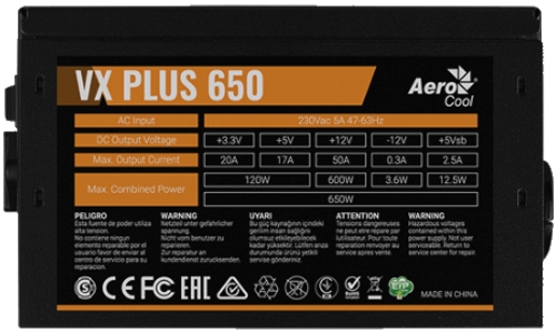 БЖ 650Вт Aerocool VX PLUS 650 - зображення 4