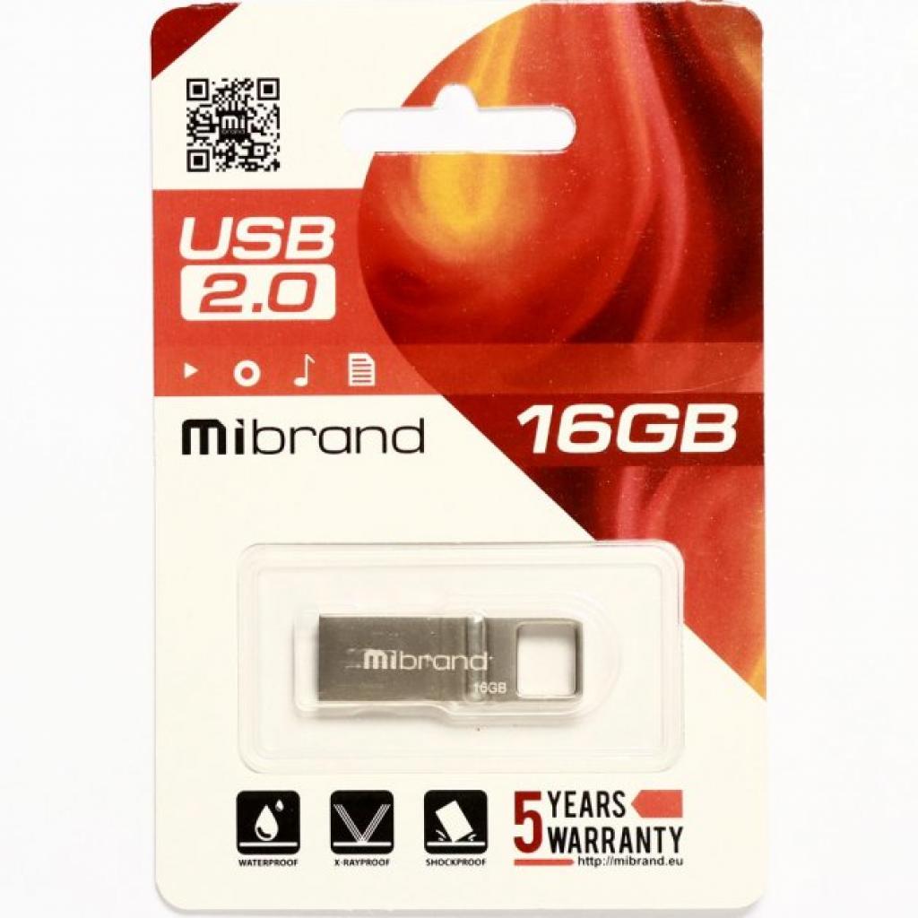Флеш пам'ять USB 16Gb Mibrand Stingray Grey USB2.0, метал - зображення 2