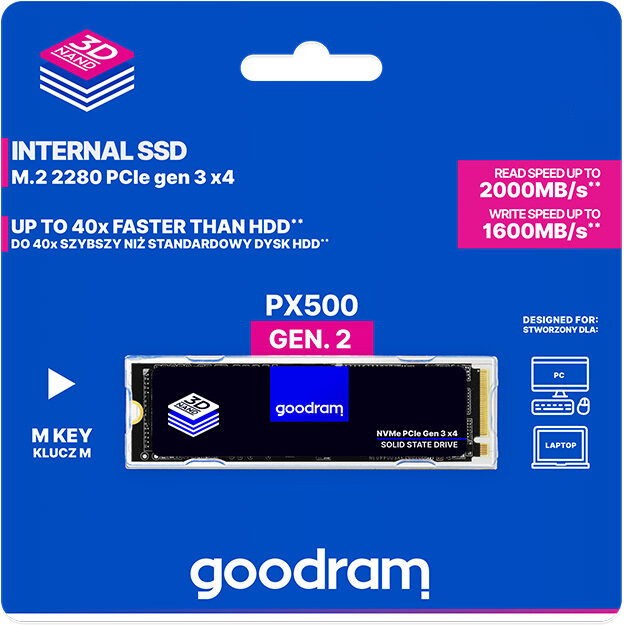 Накопичувач SSD NVMe M.2 1000GB Goodram PX500 (SSDPR-PX500-01T-80-G2) - зображення 3