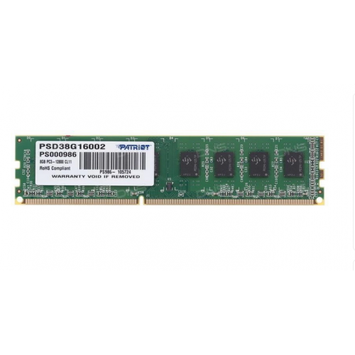 Пам'ять DDR3 RAM 8GB (1x8GB) 1600MHz Patriot Signature Line PC3-12800 CL11 1.5В - зображення 1