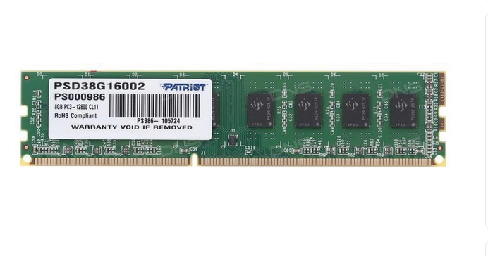 Пам'ять DDR3 RAM 8GB (1x8GB) 1600MHz Patriot Signature Line PC3-12800 CL11 1.5В - зображення 1