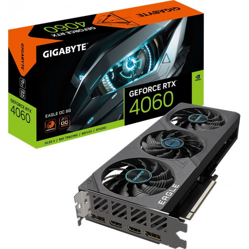 Відеокарта GeForce RTX 4060 8 GDDR6 Gigabyte EAGLE OC (GV-N4060EAGLE OC-8GD) - зображення 1