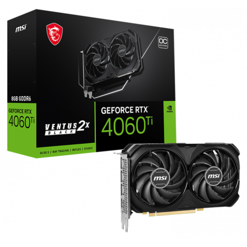 Відеокарта GeForce RTX 4060 Ti 8 GDDR6 MSI VENTUS 2X OC (RTX 4060 Ti VENTUS 2X BLACK 8G OC) - зображення 1