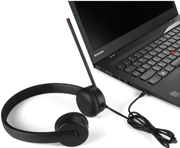 Гарнітура Lenovo Essential Stereo Analog Headset Black - зображення 3
