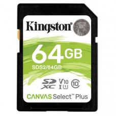 Secure Digital card 64 Gb Kingston Canvas Select Plus class 10 UHS-I - зображення 1