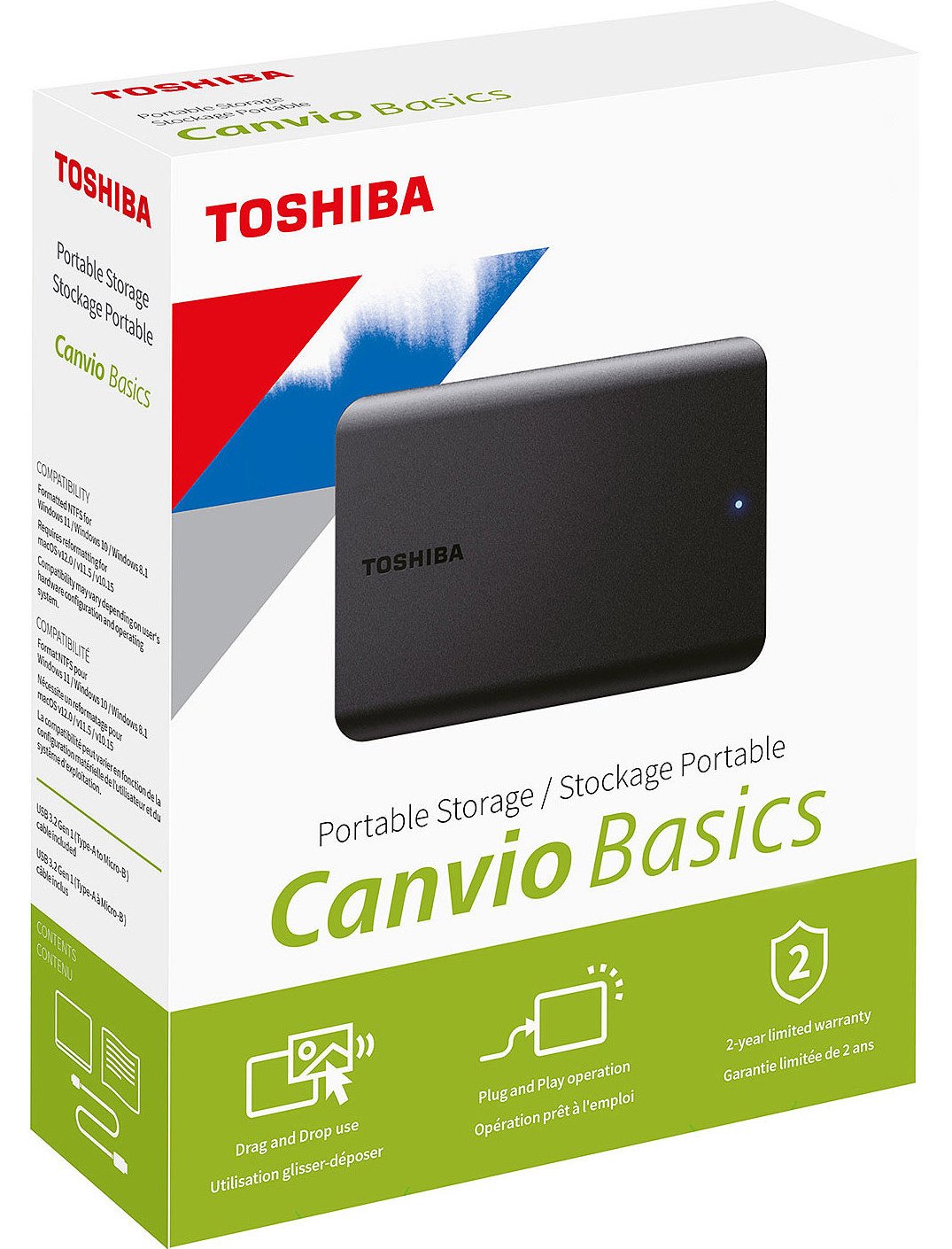 Зовнішній жорсткий диск HDD 4000GB Toshiba Canvio Basics 2022 Black HDTB540EK3CA - зображення 5