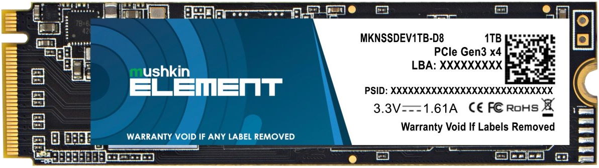 Накопичувач SSD NVMe M.2 1000GB Mushkin Element (MKNSSDEV1TB-D8) - зображення 1