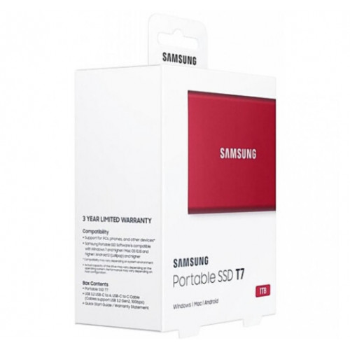 Зовнішній накопичувач SSD 1TB Samsung T7 Red (MU-PC1T0R\/WW) - зображення 8