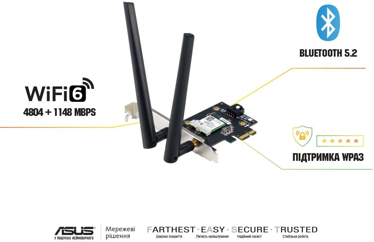 Мережева карта Wireless ASUS PCE-AX1800 - зображення 7