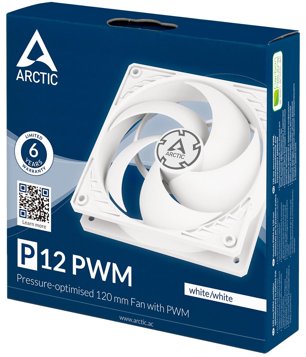 Вентилятор для корпусів 120 мм Arctic P12 PWM White (ACFAN00171A) - зображення 5