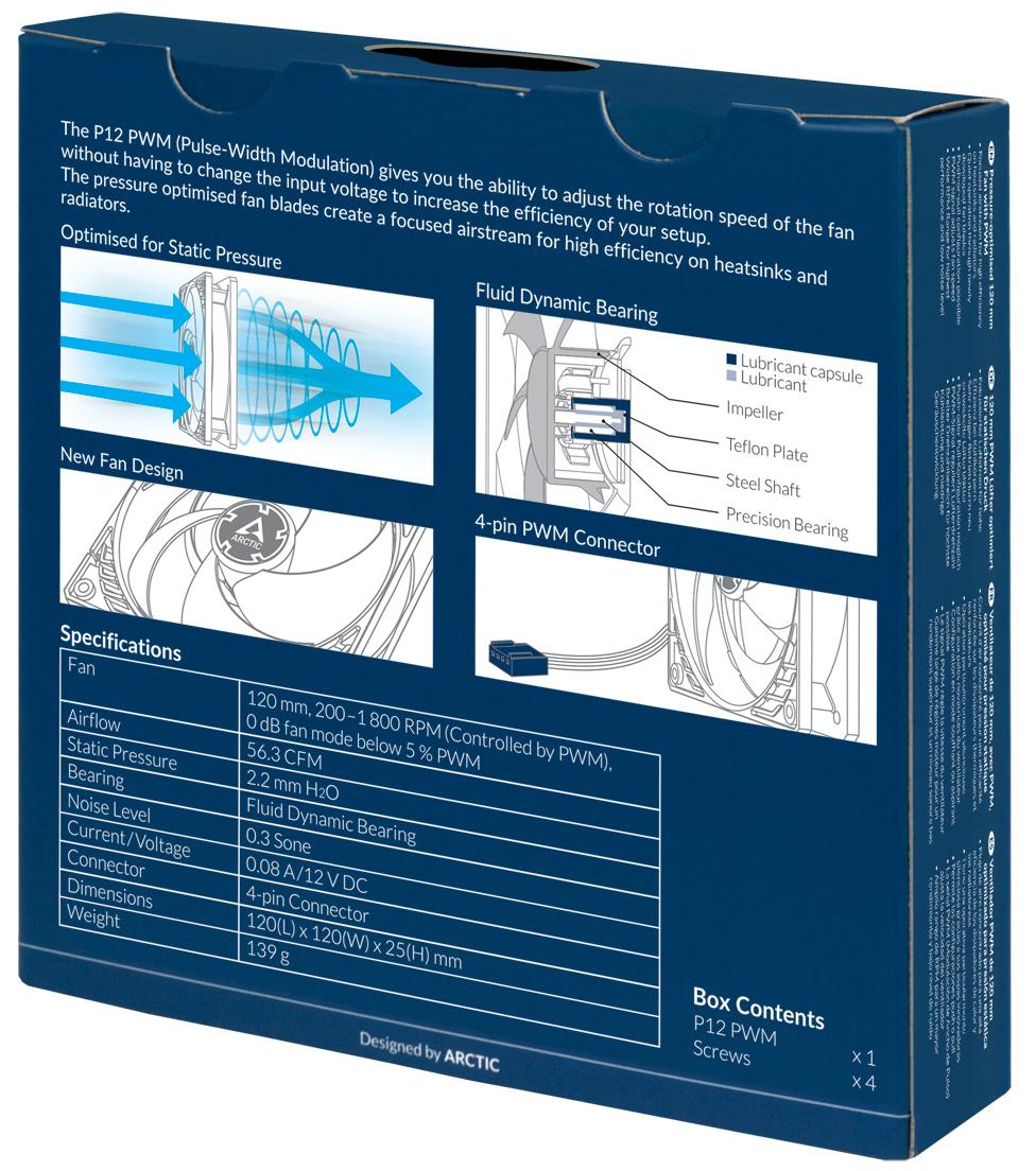 Вентилятор для корпусів 120 мм Arctic P12 PWM White (ACFAN00171A) - зображення 6