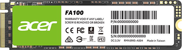 Накопичувач SSD NVMe M.2 1000GB Acer FA100 (BL.9BWWA.120) - зображення 1