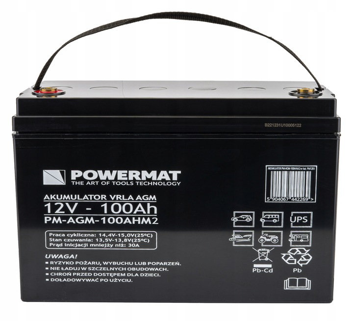 Акумуляторна батарея Powermat C20 12V 100Ah VRLA AGM (PM-AGM-100AHM2) - зображення 2