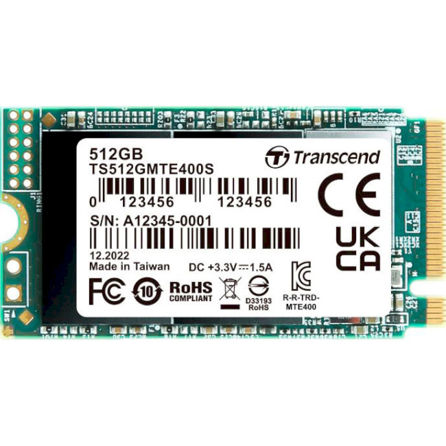 Накопичувач SSD NVMe M.2 512GB Transcend MTE400S (TS512GMTE400S) - зображення 1
