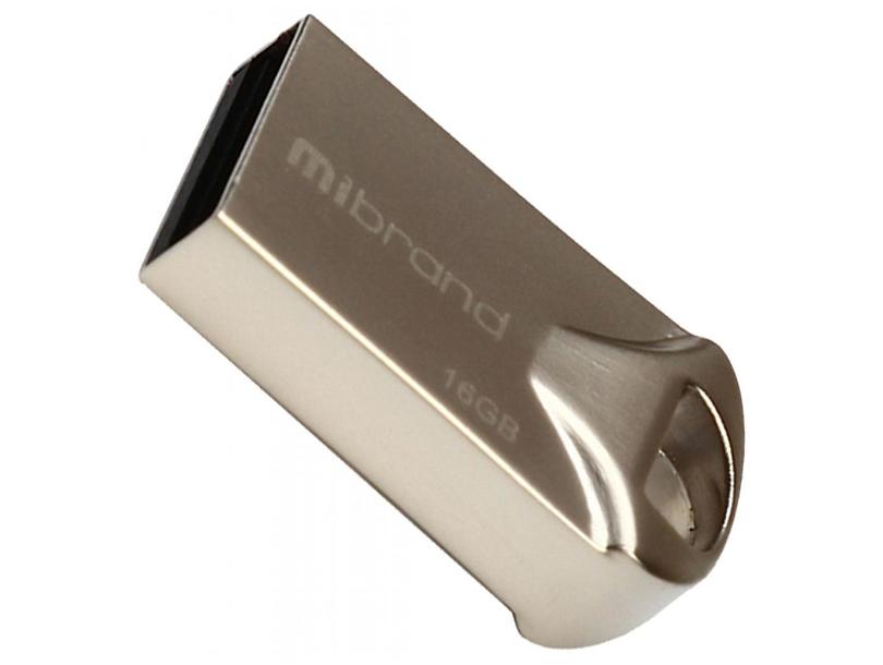Флеш пам'ять USB 16Gb Mibrand Hawk Silver USB2.0, метал - зображення 1