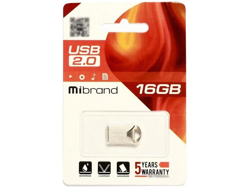 Флеш пам'ять USB 16Gb Mibrand Hawk Silver USB2.0, метал - зображення 3