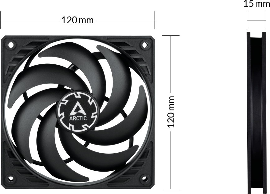 Вентилятор для корпусів 120 мм Arctic P12 Slim PWM PST (ACFAN00187A) - зображення 3