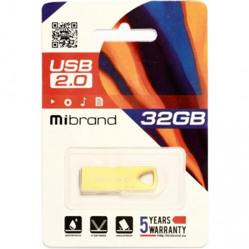 Флеш пам'ять USB 32 Gb Mibrand Taipan Gold USB2.0, метал - зображення 3