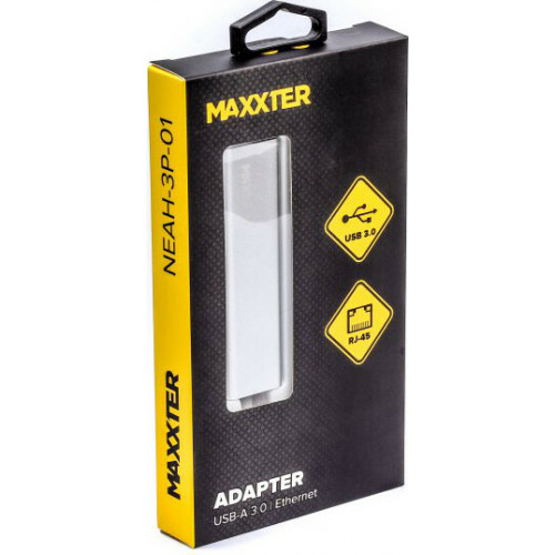 Мережевий адаптер + USB Hub Maxxter (NEAH-3P-01) - зображення 3