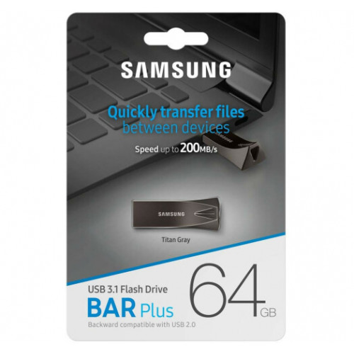 Флеш пам'ять USB 64 Gb Samsung BAR Plus Titan Grey USB3.2 Gen 1 - зображення 6