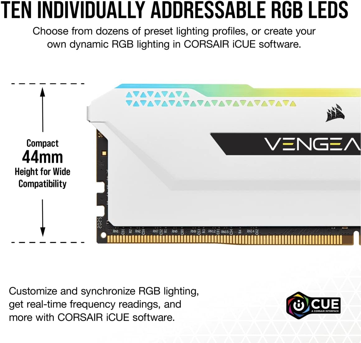 Пам'ять DDR4 RAM_32Gb (2x16Gb) 3600Mhz Corsair Vengeance RGB Pro SL White (CMH32GX4M2D3600C18W) - зображення 4