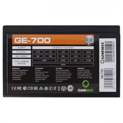 БЖ GAMEMAX 700Вт GE-700 ECO Gamer - зображення 3