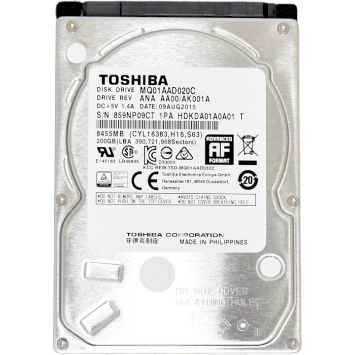 Жорсткий диск HDD TOSHIBA 2.5 200GB MQ01AAD020C - зображення 1